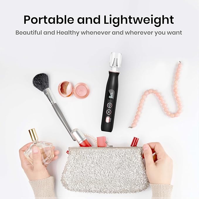 Nail Drill Electric Nail File - Cordless Professional Nail Filer for Manicure and Pedicure, Portable Nail Drill Machine Kit for Acrylic Gel Nails Thick Toenails Nail Grind (Black)