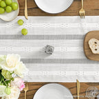 Artoid Mode White Farmhouse Embroidered Hollow Table Runner, Seasonal Kitchen - Image 3