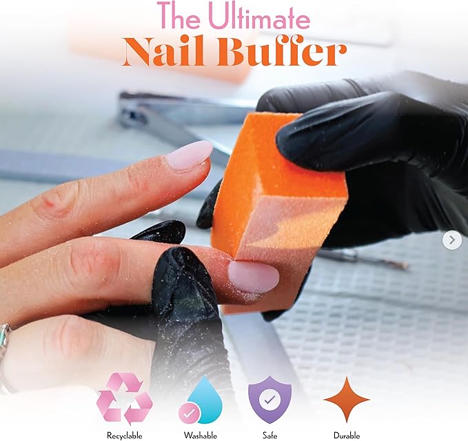 3 Way Nail Buffer Block - Orange White 60/60 500pcs