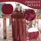 2 Pack Cheesecloth Table Runner 10Ft Christmas Gauze Boho Table Runners - Image 3