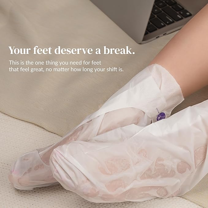 Epielle Hydrating Foot Masks 6 Pairs, Deep Moisturizing Socks for Dry Feet & Cracked Heels, Relieve and Soften with Shea Butter & Jojoba Oil, Korean Skin Care, Spa Set, Self Care Gifts for Women