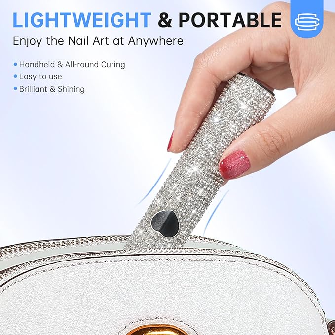 UV Light for Gel Nails, Handheld UV Nail Lamp, Portable LED Nail Lamp, Mini Nail Dryer, USB Nail Light for Fast Curing