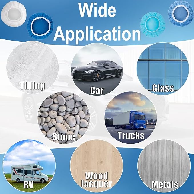 20PCS Car Orbital Buffer Polisher Pad Bonnet Set, 5-6 Inch Polishing Buffing Pads Bonnet Buffing Pad Cover, Microfiber Buffer Pads, Polisher Pads, Car Accessories for Polishing, Waxing and Cleaning
