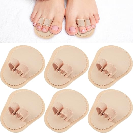 Nuanchu 6 Pieces Double Toe Straightener Hammer Toe Splint Corrector Separators for Crooked Relieving Foot Pain, Claw and Overlapping, Pressure, Discomfort