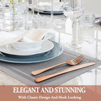 36 Pcs Rose Gold Silverware Set - Image 6