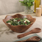 Gibson Home Sandhurst 3-Piece Acacia Wood Salad Bowl Set – 12-Inch Scalloped - Image 4
