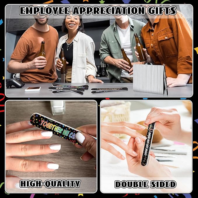 50 Pack Teacher Volunteers Appreciation Gifts Bulk Black Nail Files Emery Boards Employee Staff Team Thank You Gifts Nurse Pastor Appreciation Spa Salon Favors for Women Men Coworkers