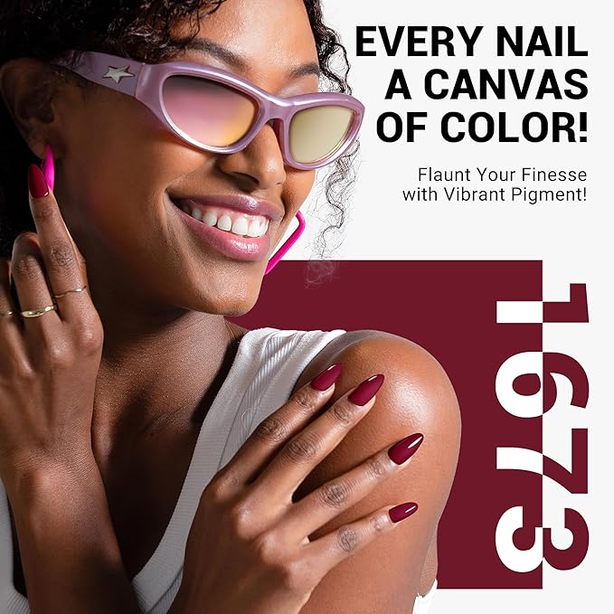 MelodySusie Thick Burgundy Red Gel Nail Polish,0.5fl oz Nails Soak Off UV LED Dark Red Gel Polish Winter Autumn Gift for Women Nail Art Manicure Salon DIY Nail Design Decoration at Home-1673