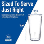 Carlisle FoodService Products Reusable Plastic Cups, 16 oz, 24 Pack | Stackable - Image 4