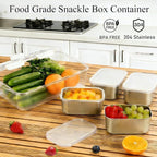 Snackle Box Container, Stainless Steel Divided Serving Tray - Image 4