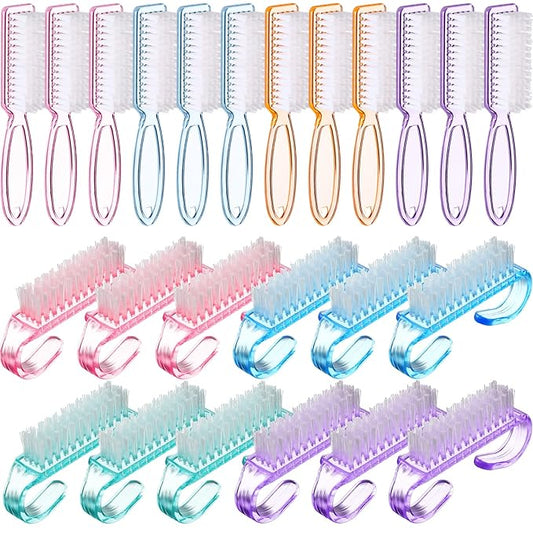 Patelai 24 Pcs Handle Grip Nail Brush Bulk Colorful Nail Scrubber Cleaner Fingernail Brushes Hand Toes Scrub Cleaning Brushes Pedicure Scrubbing Tool for Men and Women, Multicolor Brush