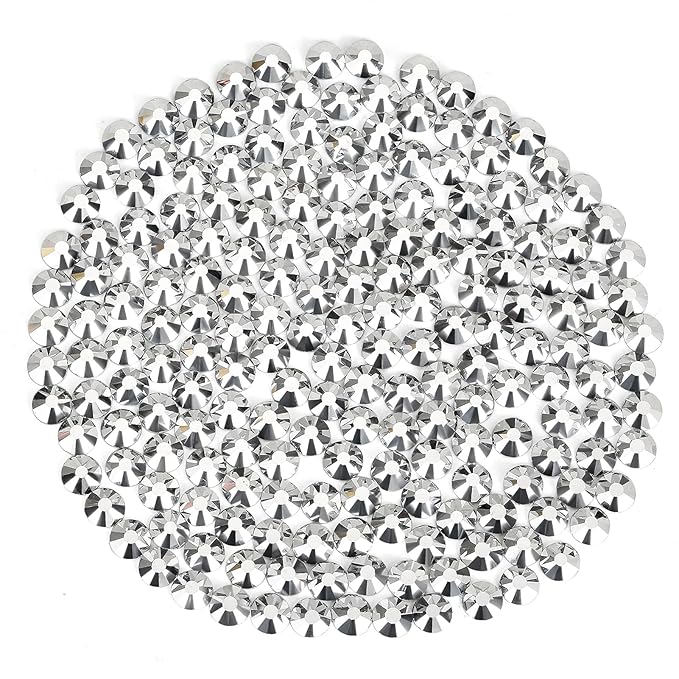 Novani Rhinestones 3000Pcs Flatback Crystal Round Loose Gemstones Glass Rhinestones for Crafts Makeup Nail Art Clothes Shoes DIY Decorations(SS10, 2.7-2.9mm,Sliver)