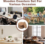 36PCS Unfinished Wood Coasters for Drinks 4 Inch Wooden Coaster Stackable - Image 5