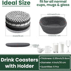 Drink Coasters with Holder, Tabletop Protection, Home Decor, - Image 2