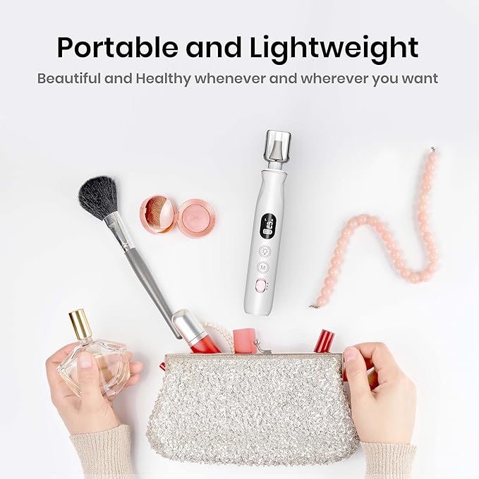 Nail Drill Electric File: HSKAI® 10000RPM Powerful Nail Drill with LCD Display, Cordless Thick Nail Grind Filer for Acrylic Gel Natural Nails Toenails, Manicure & Pedicure Multi-Tool for Home Salon
