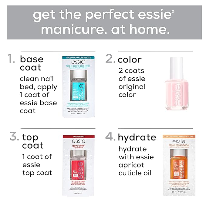 essie Salon-Quality Nail Polish, Vegan, Silver Glitter, Set In Stones, 0.46 fl oz