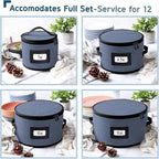 Fine China Storage Containers, 5 Piece Quilted Dish Storage Containers - Image 2