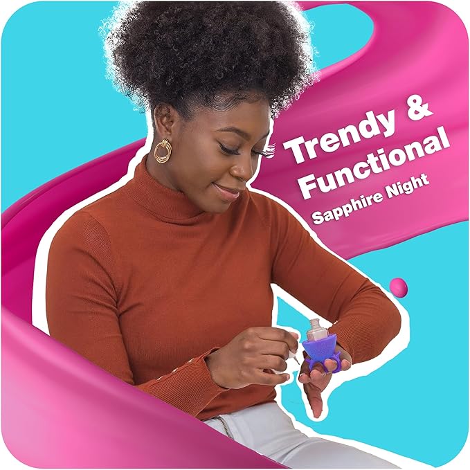 tweexy Wearable Nail Polish Holder Ring - Nail Polish Bottle Holder for Easy Application | Perfect for Fingernail Painting, Manicure & Pedicure | Nail Polish Accessories (Purple Crush)