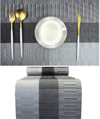 PIGCHCY Elegant Placemats with Matching Table Runner, Washable Durable Vinyl by PIGCHCY