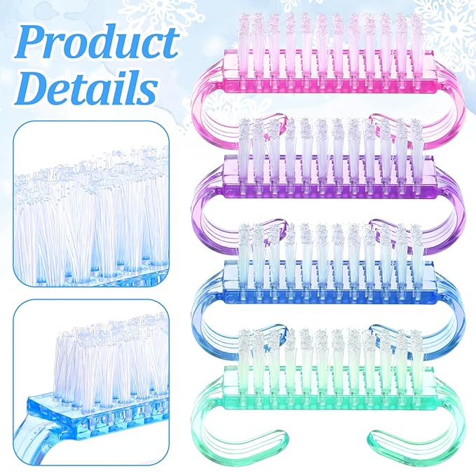 400pcs Handle Grip Nail Brush Bulk,Multicolor Nail Scrubber Brush Nail Cleaning Brush for Toes and Nails Pedicure Scrubbing Tool for Men and Women