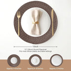 FunWheat Round Braided Placemats Set of 4 Table Mats - Image 2