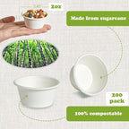 ECOLipak 200 Pack 2 oz Compostable Portion Cups, Biodegradable Souffle Cups | - Image 2