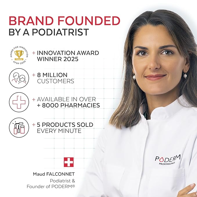 PODERM - Nail Polish – Enriched with Tea Tree – Improves nail appearance – Ingredients Natural/Vegan - foot/hand - Swiss Made (Cherry Red)