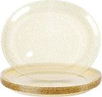 6Pack Gold Glitter Plastic Serving Trays Serving Platters by WDF