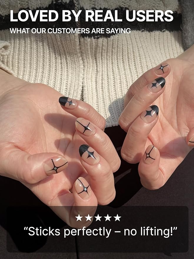UUUUU. Semi Cured Gel Nail Strips (Spring Collection) - 100% Real Gel, Long-Lasting & Easy to Apply & Remove, works any UV/LED Lamps - Spring 2025, Nail inspo,Nail Art Stickers (UGN123 Stileto)
