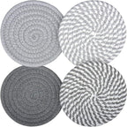 4.8 inch Drink Coasters Set of 4, Cotton Woven Coasters by HIYALOT