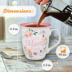 Christian Art Gifts White and Pink Floral Ceramic Coffee Mug – 14 oz. Lead & - Image 2