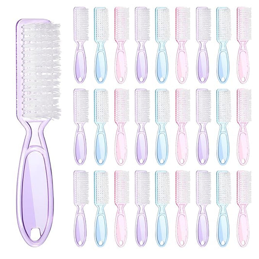 30 PCS Nail Scrubber Brush, Handle Grip Nail Brushes for Cleaning Fingernails Toenails, Finger Nail Brush Set for Cuticle Manicure Pedicure, Women Men Home Salon