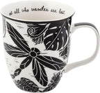 Karma Gifts 14 oz Black and White Boho Mug Dragonfly by KarmaGifts