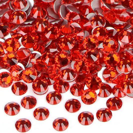 1440PCS Art Nail Rhinestones Non Hotfix Glue Fix Round Crystals Glass Flatback for DIY Jewelry Making with one Picking Pen (ss20 1440pcs, Siam)