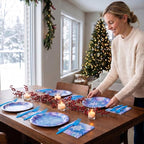100 Pcs Disposable Winter Frozen Tableware Set - Image 3