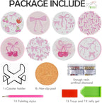 Pink Bow Diamond Art Coasters Kits - Image 3