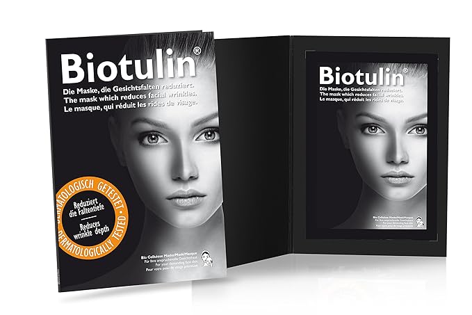 Biotulin Bio Cellulose Face Mask - Pack of 4 - Anti Wrinkle Hydrating Mask- Hyaluronic Acid - Anti Aging Ingredients