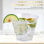 FOCUSLINE 200 Count 9 oz Clear Plastic Cups | Disposable Heavy Duty Hard - Image 4