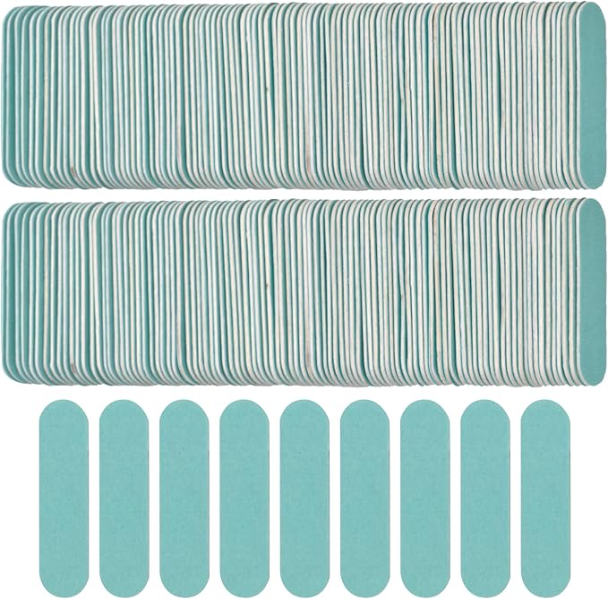 300 Pack Mini Nail File Bulk(180/240 Grit), Disposable Nail Files Double Sided Emery Boards Home or Professional Manicure Tools(Light Blue)