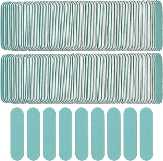300 Pack Mini Nail File Bulk(180/240 Grit), Disposable Nail Files Double Sided Emery Boards Home or Professional Manicure Tools(Light Blue)