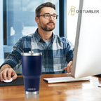D·S 30 oz Navy Tumbler Double Wall Vacuum Insulated Travel Coffee Mug | Double - Image 6