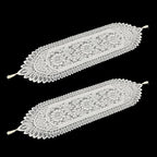 2 Pcs Doily Table Runner Crochet Table Runner by Unknown
