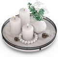AMH 13-Inch Rustic Whitewashed Oak Lazy Susan Vanity Tray | Smooth rotating oak by AMH