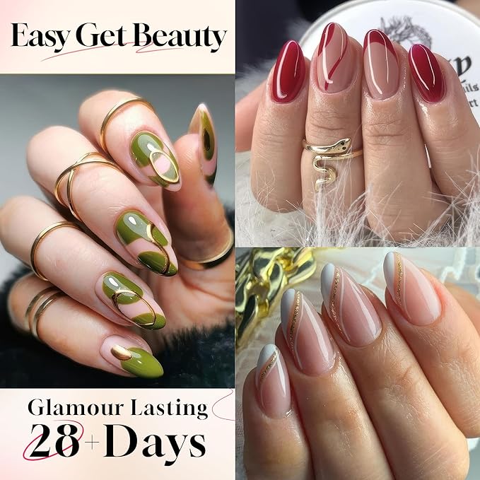 UNA GELLA Almond Gel Nail Tips Short: Half Cover Almond Shape Nail Tips Matte 216pcs Clear Gelly Tips for Saving Nail Extension DIY Nail Art, Self-handle 12Sizes