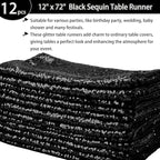 12 Packs Sequin Table Runner Glitter Dining Table Runner - Image 2