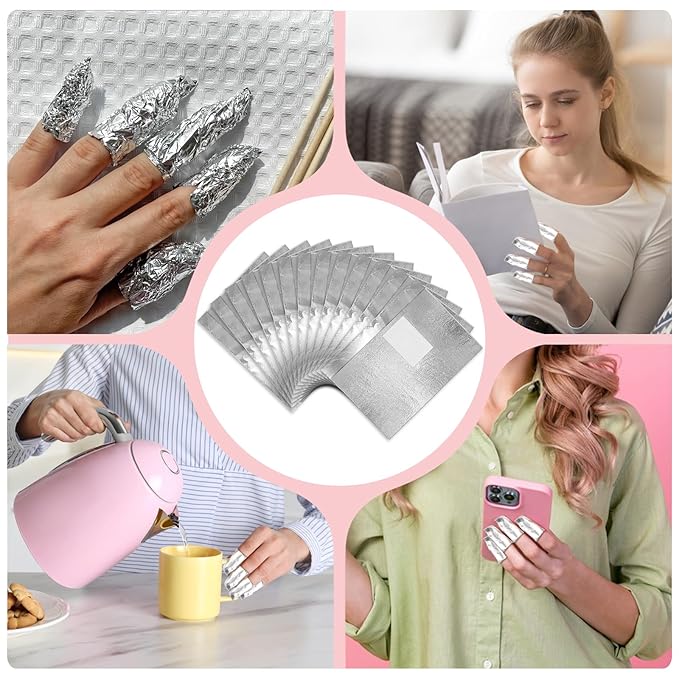 100 Pcs Gel Nail Polish Remover, Gel Nail Foil Wraps Soak Off Foils Cotton Pads
