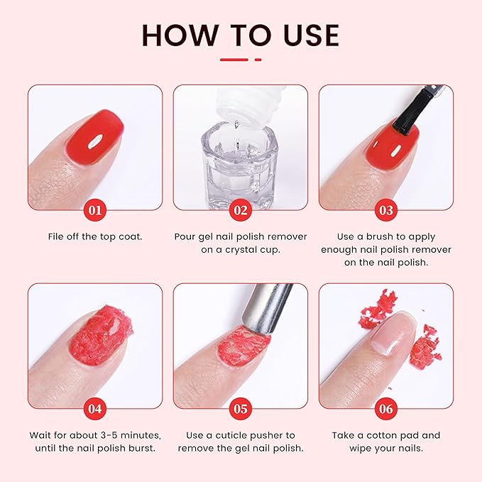 AIJIMEI Nail Polish Remover Kit, 4 Fl Oz Nail Polish Remover for Soak Off Gel Nail Polish Acrylic Nails Dipping powder Remover for Home DIY or Nail Salon