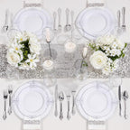 Nervure 100Pcs 7.5'' Silver Plastic Plates, Disposable Plates - Image 9