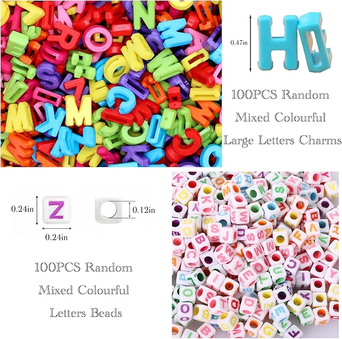 440PCS Nail Charms for Acrylic Nails,Puncture Charms Colourful Alphabet Beads Buttons Eye Nail Accessories Nail Art Supplies Manicure Craft DIY