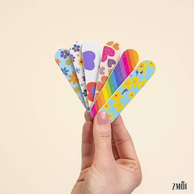 (1 Dozen) Pack of 2 Colorful Girly Mini Emery Board Nail Files